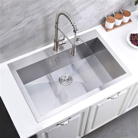 mount plumbing through a stainless steel box|Top Mount Sink .